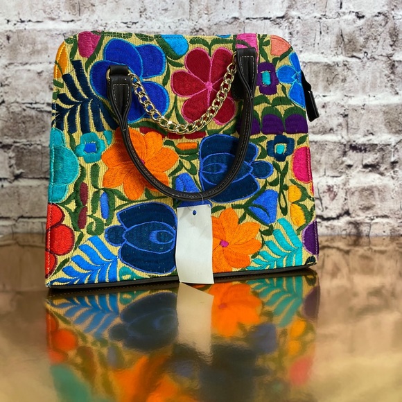 ‼️ BRIGHT 💯% LEATHER HAND EMBROIDERED PURSE - Picture 13 of 15